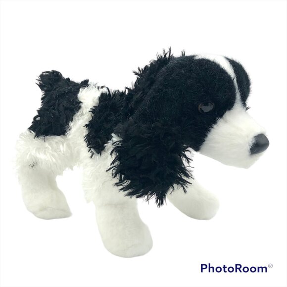 NWOT RARE Douglas Cuddle Toys Hazel Parti Cocker Spaniel Black White Dog Plush - Picture 1 of 8
